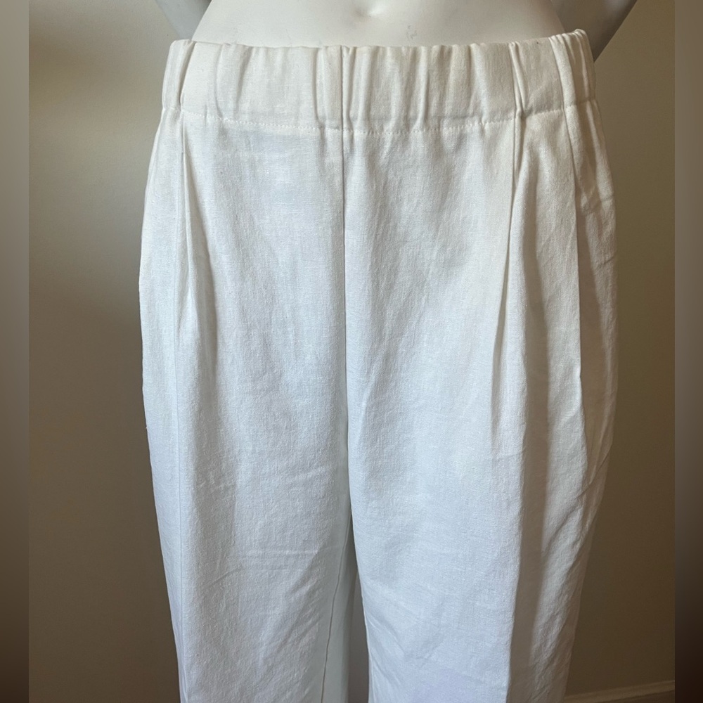 Go Lightly White Linen/ Viscose Pants, Made In USA sold - Picture 4 of 15